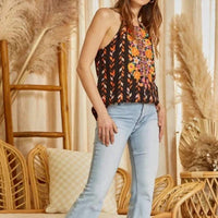 Savannah Jane - Embroidered Halter Top - Plus