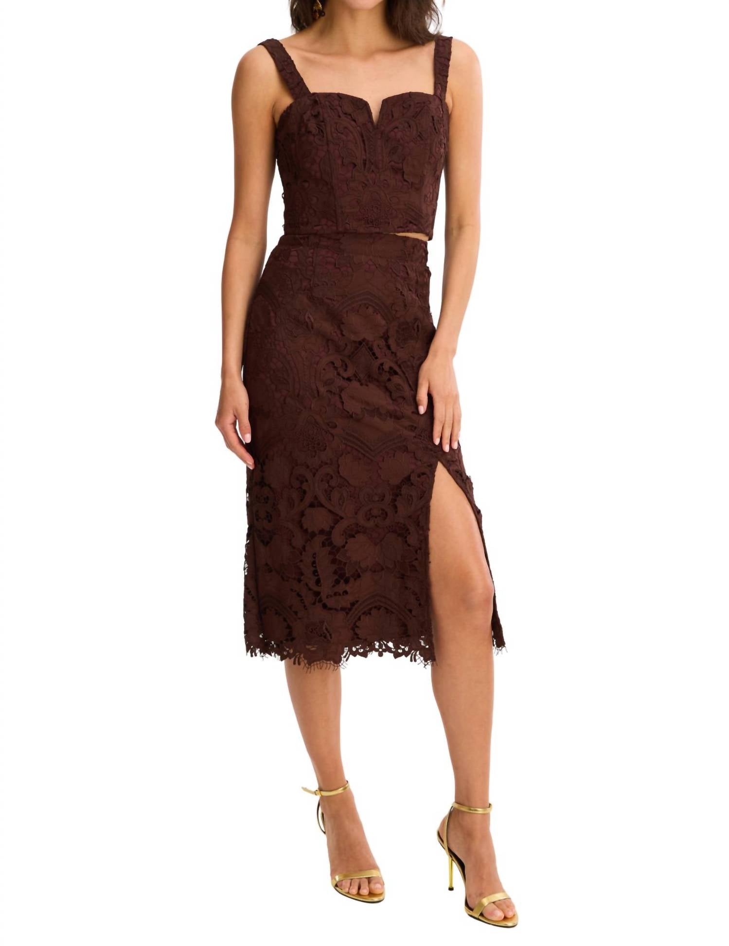 ALLISON NEW YORK Emery Tank Top in chocolate brown - women's tank top - view 4