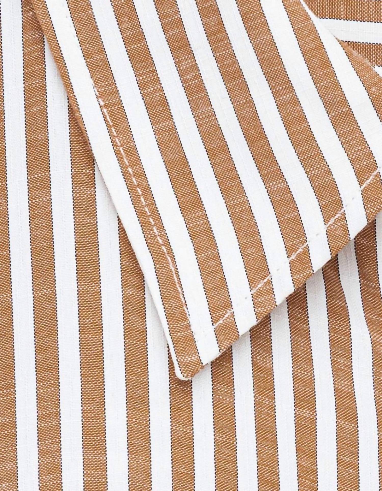 By Together Women's Vincent Button Down in brown - women's shirt - detail view