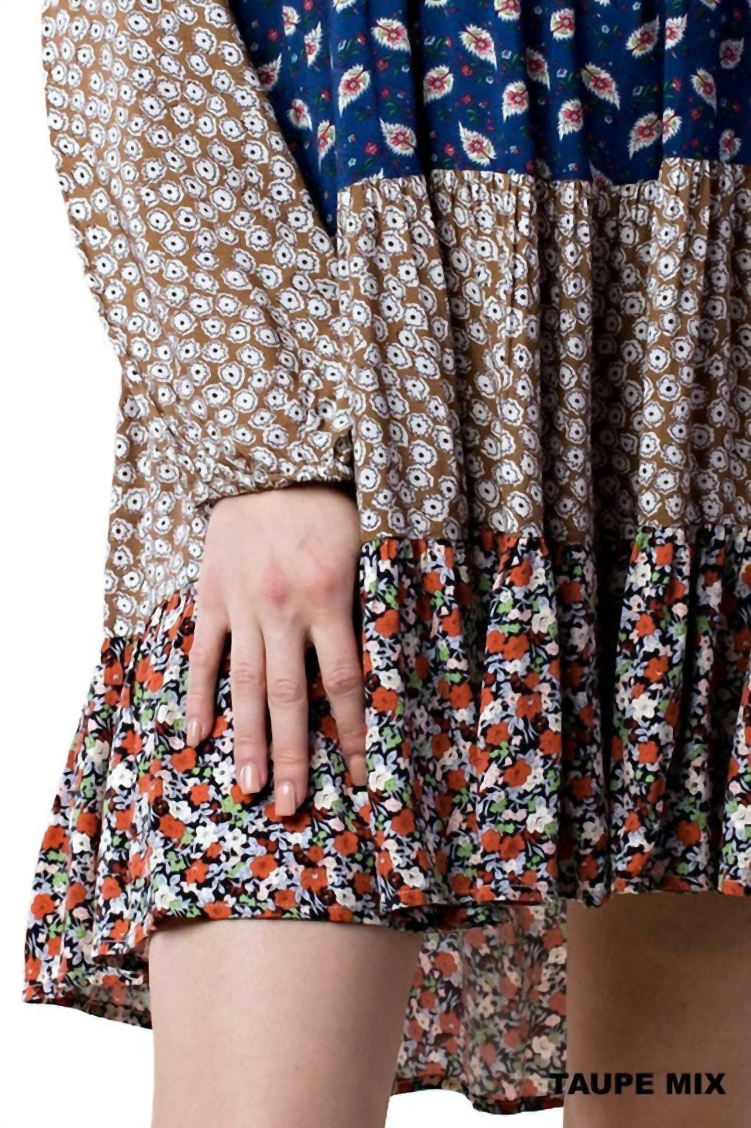 Kori - Mixed Print Tie Back Dress