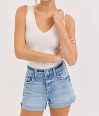 Cello - CUFFED High Rise Denim Shorts