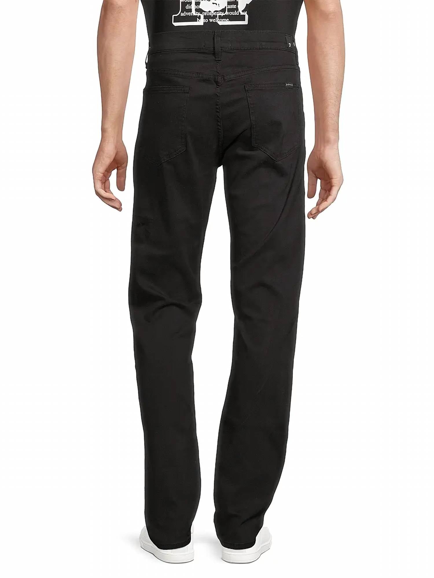7 For All Mankind Slimmy Clean Pocket Jeans in black - men's jeans - detail view