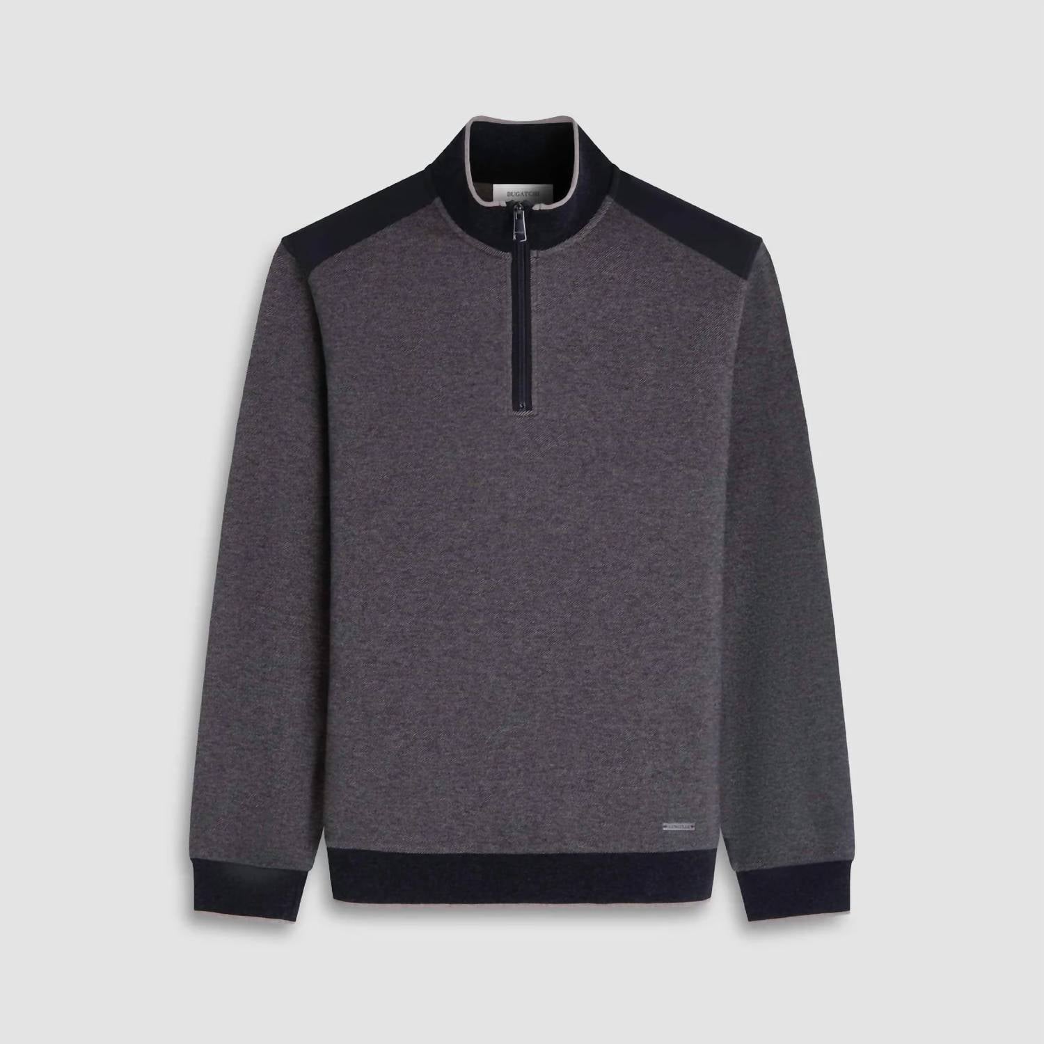 Bugatchi Uomo - Diagonal Stripe Melange Quarter Zip
