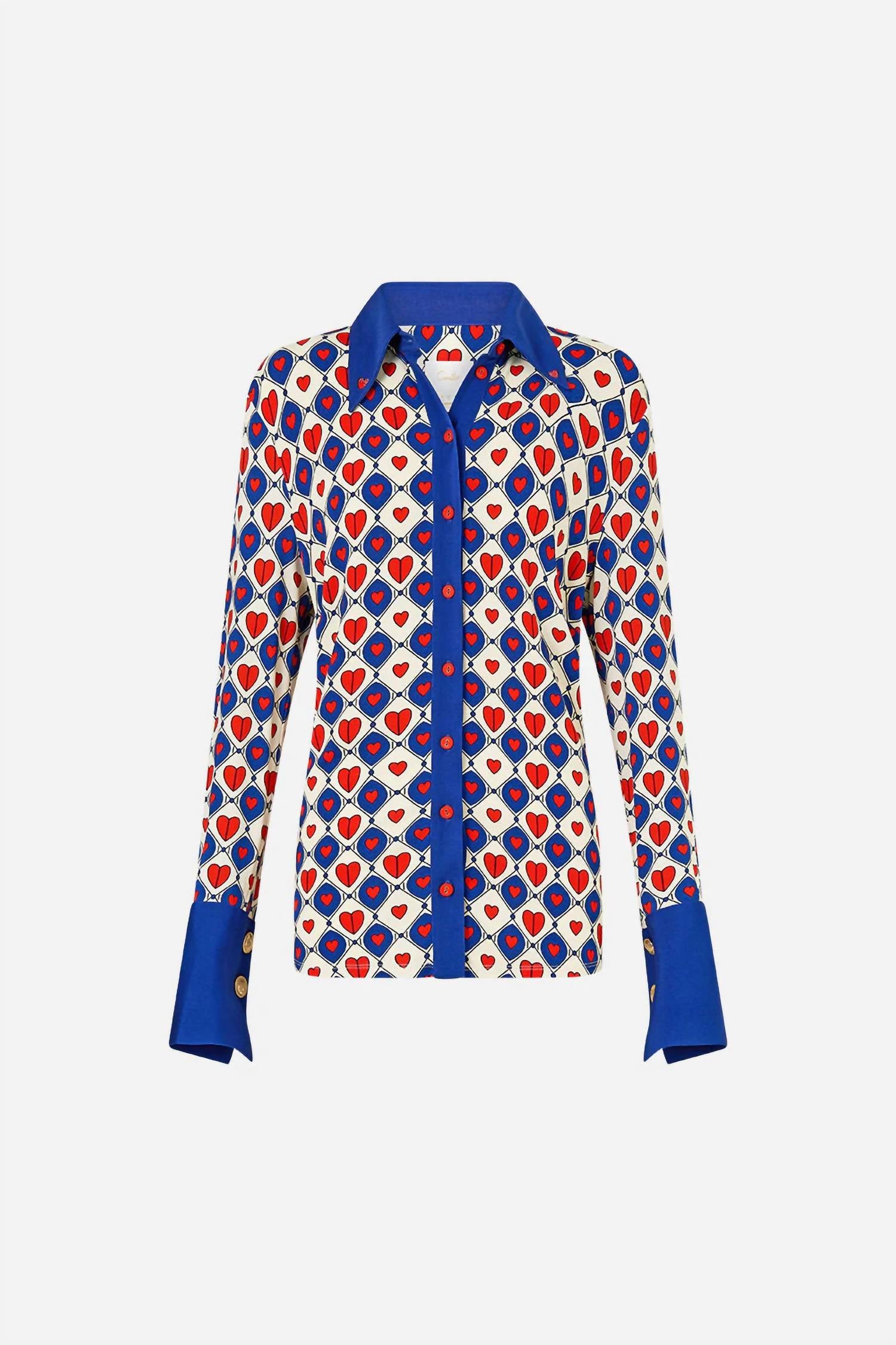 Camilla Fitted Jersey Shirt in rinse and roar - women's shirt - view 4
