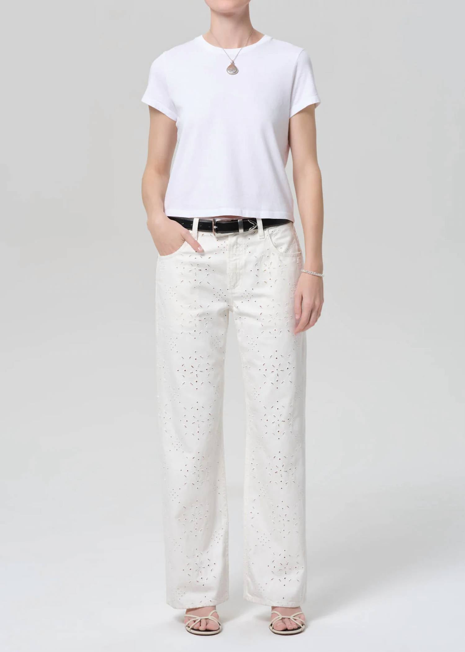Citizens Of Humanity - Eyelet Lindz Straight Jeans