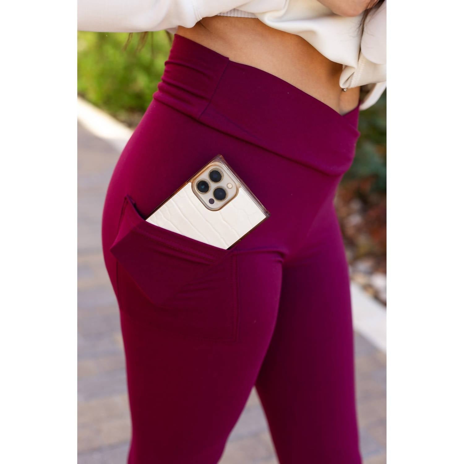 Julia Rose - Molly Crossover Full Length Leggings With Pockets