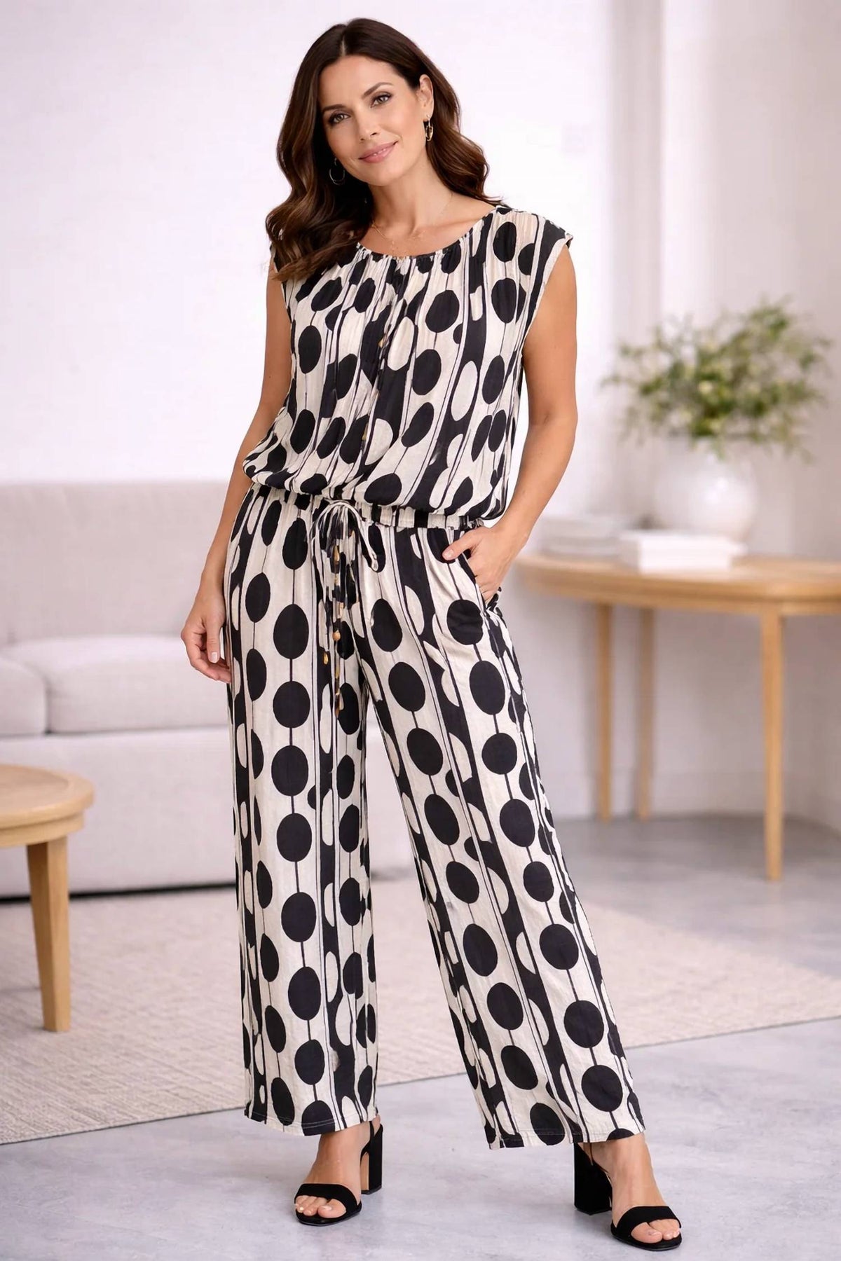 Thml - Sleeveless Geometric Pattern Top