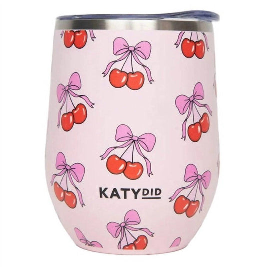 Katydid - Cherries and Coquette Bows Insulated Stainless Steel Wine Tumbler