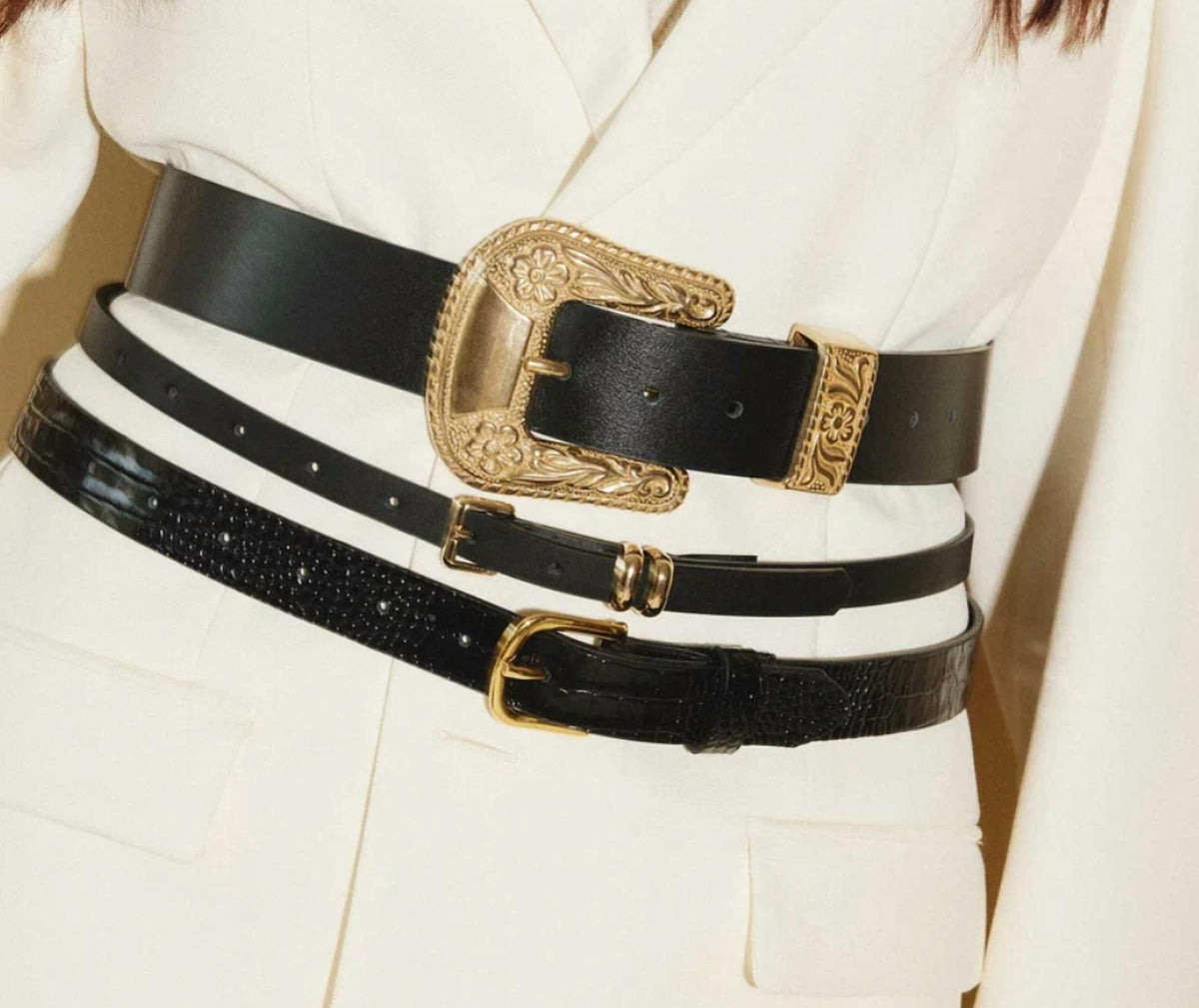 Freda Salvador - Women's Rebecca Embossed Croc Belt