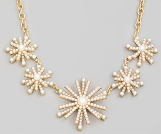 Fame Accessories - Women's Pave Firework Station Necklace