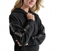 Dkny - Rhinestone Logo Fleece Hoodie
