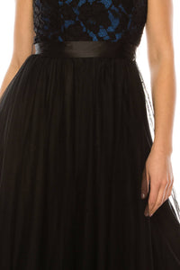 Aidan Mattox - Sleeveless Floral Lace Bodice Dress