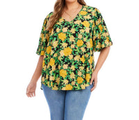 Karen Kane - Puff Sleeve Top - Plus