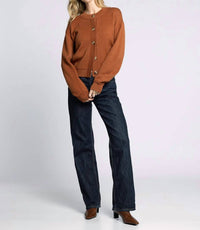 Thread & Supply Eliza Knit Cardigan in rust - women's cardigan