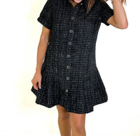 Joy Joy - Pleated Buttons Mini Dress