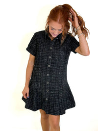 Joy Joy - Pleated Buttons Mini Dress