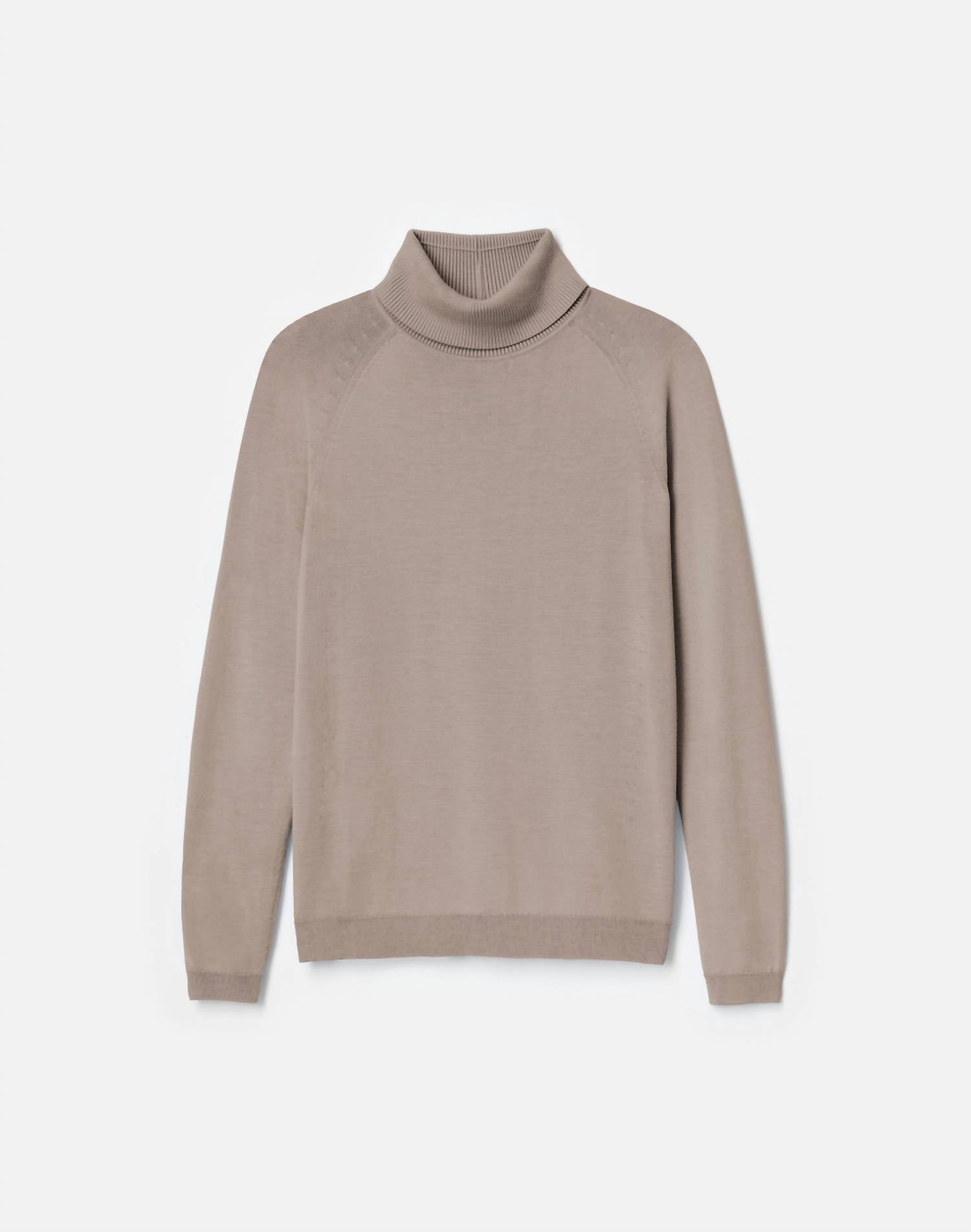Lafayette 148 Matte Crepe Turtleneck Sweater in hickory - women's sweater - view 5