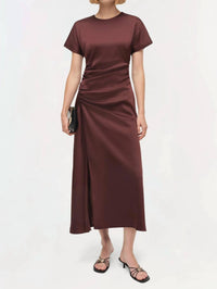 Simkhai - Marabella Draped Satin Midi Dress