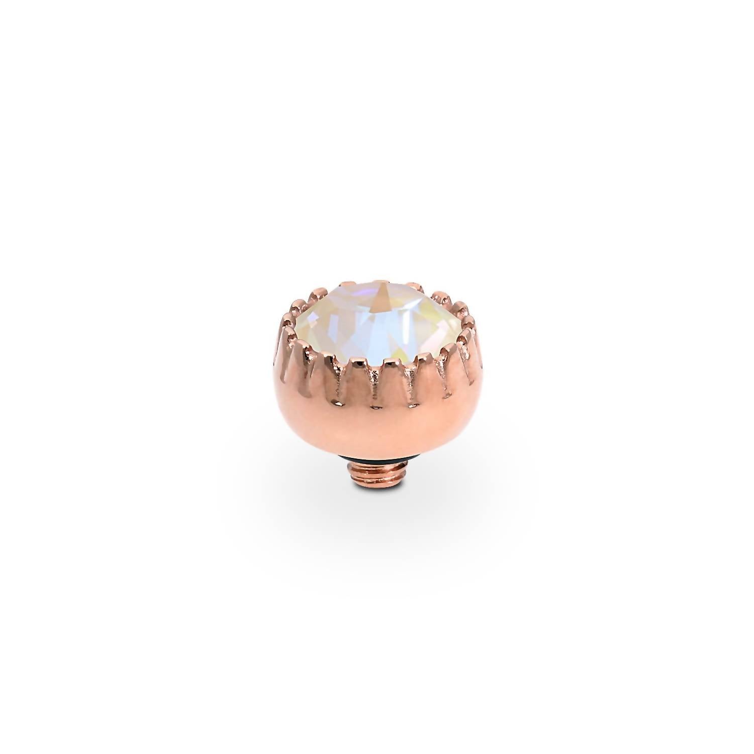 Qudo Women's London 8mm Jewekry Topper in ivory cream delite rosegold - women's jewelry