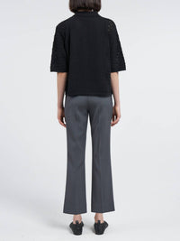 Maria McManus High Waisted Crop Trouser in steele grey - women's pants - detail view