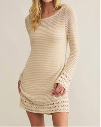 Z Supply Calabria Crochet Mini Dress in beige - women's dress