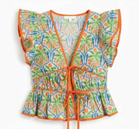 Sincerely Ours - Peplum Top With Front Ties