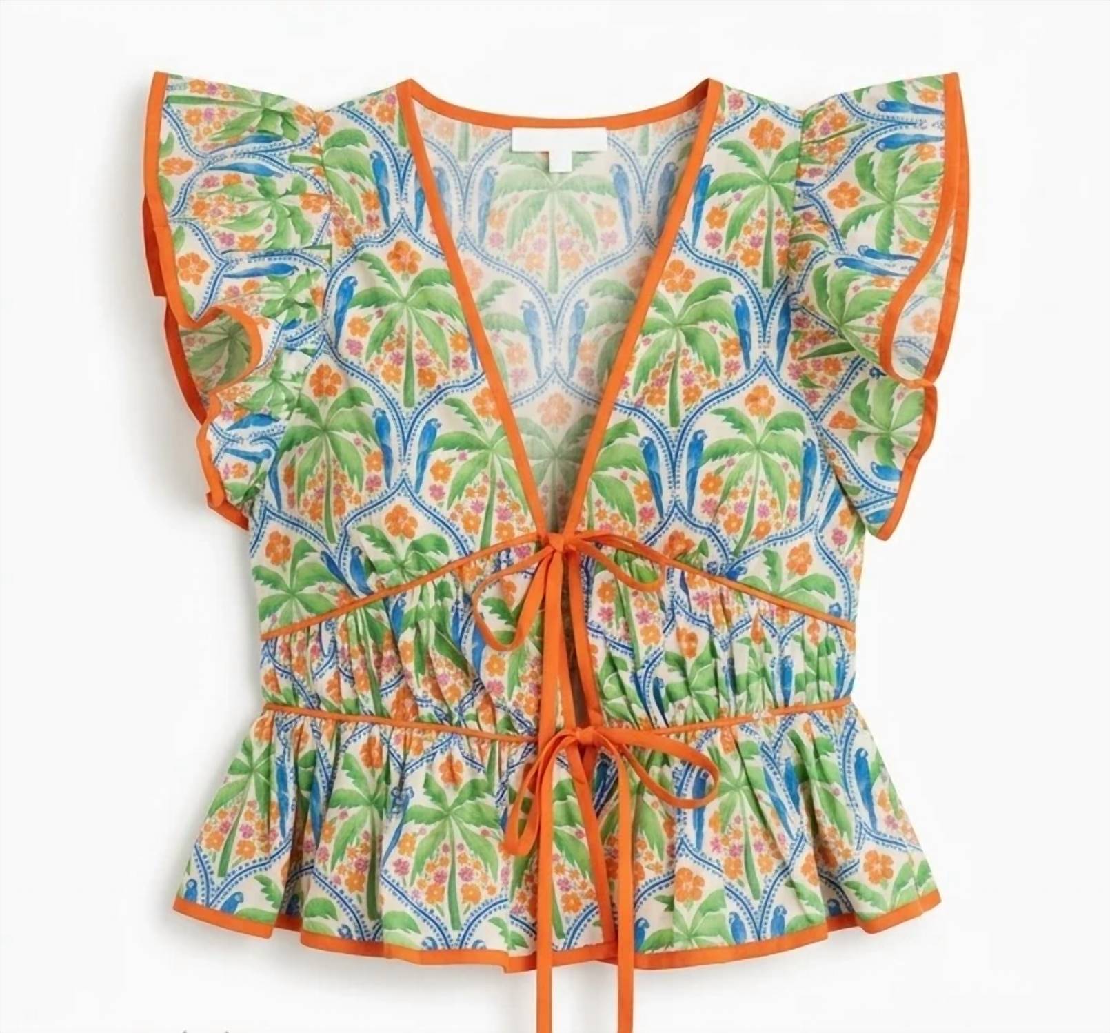 Sincerely Ours - Peplum Top With Front Ties