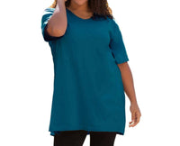 On The Plus Side - Jersey Short Sleeve V-Neck Tunic - Plus