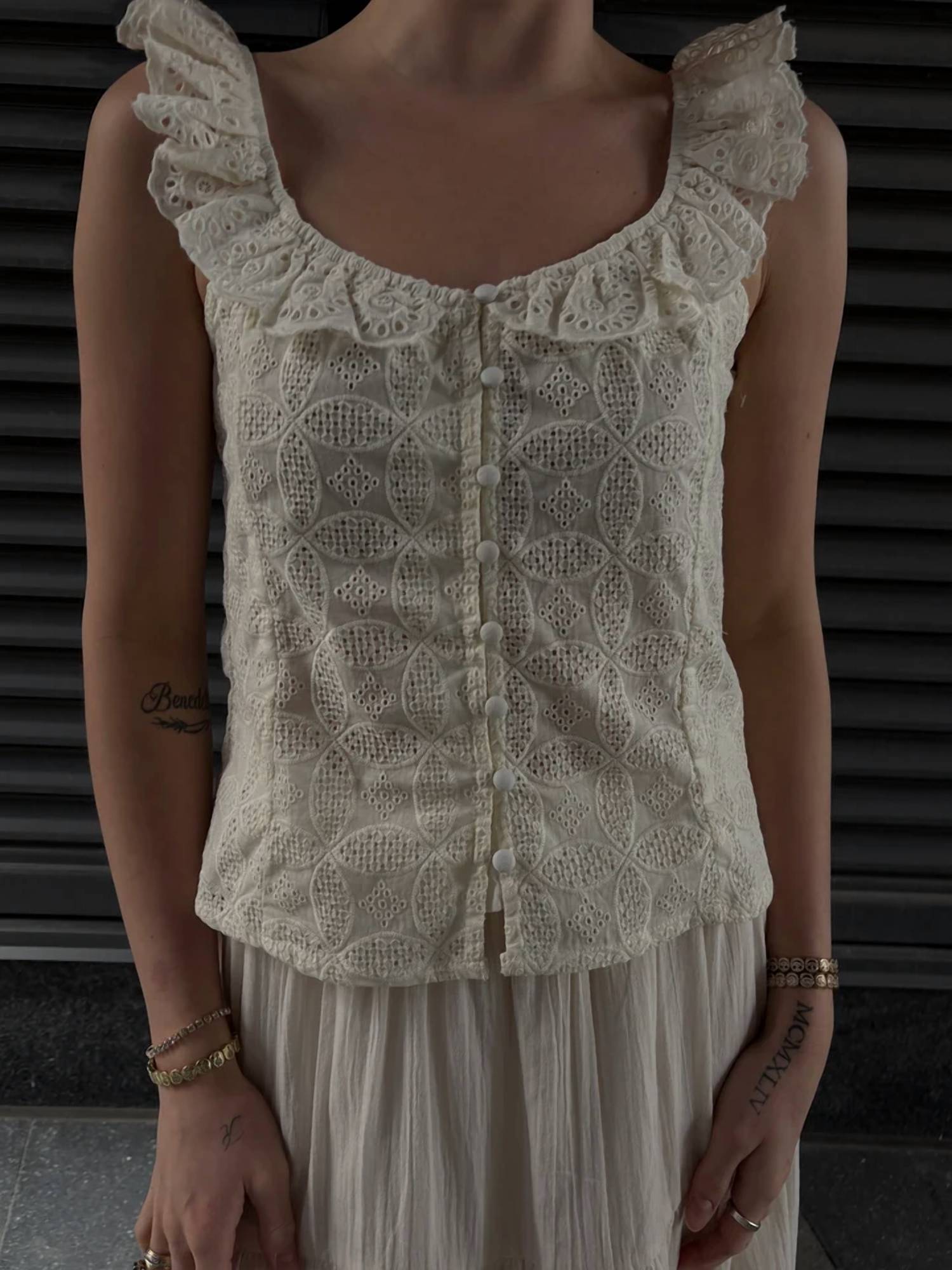 Dex - Eyelet Tank Top