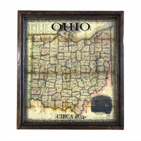Second Chance Art & Accessories - Circa 1854 Vintage Ohio Map