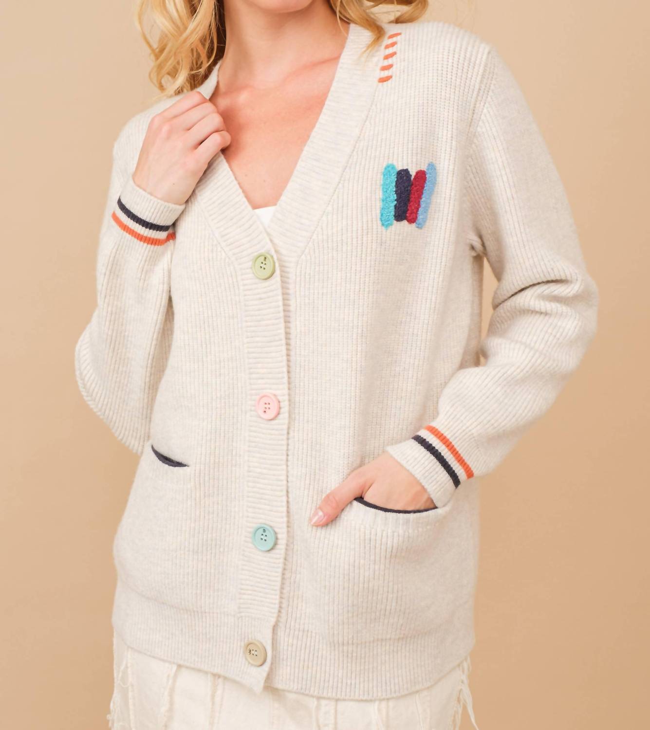 Blue B - Varsity Soft Rib Cardigan Sweater