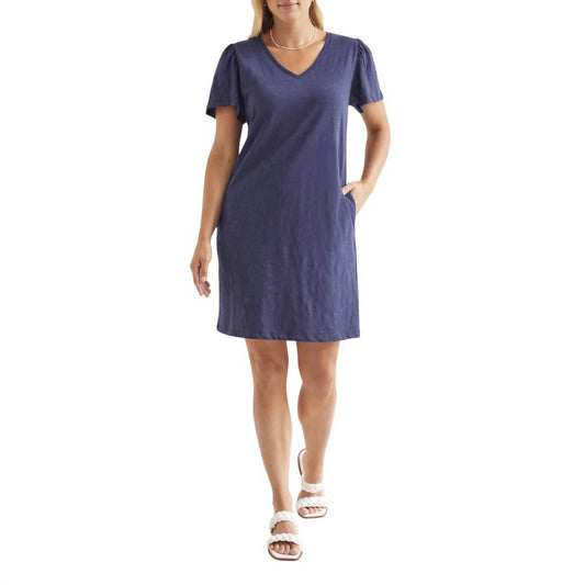 Tribal - Flutter Sleeve V Neck Dress