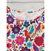 Rosa Clothing Women's Western Vintage Floral Ruffle Sleeve Top in multi - women's blouse - alternate view