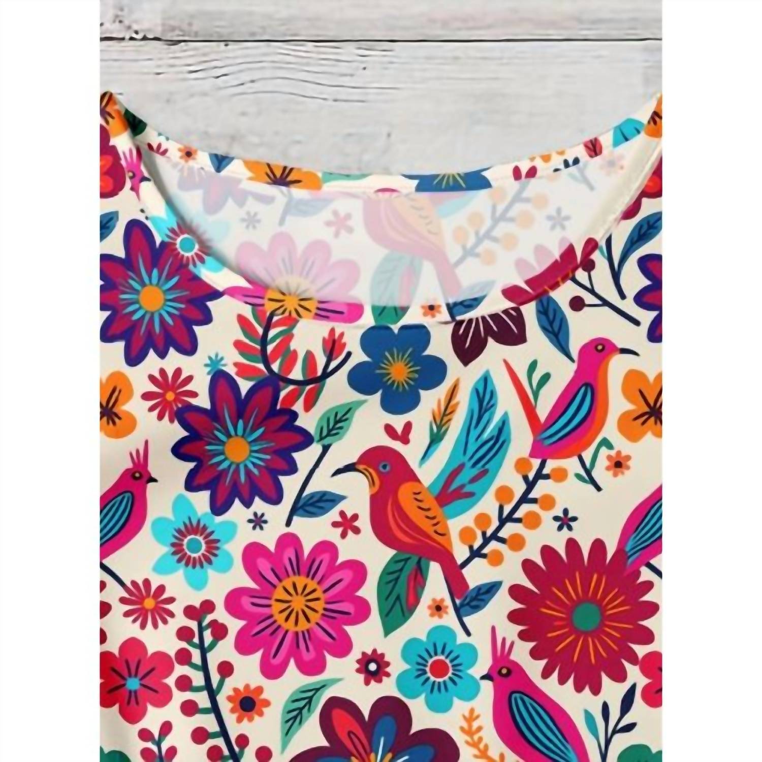 Rosa Clothing Women's Western Vintage Floral Ruffle Sleeve Top in multi - women's blouse - alternate view