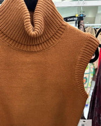 Fore Women's Joslyn Sweater Vest in camel brown - women's jacket - alternate view