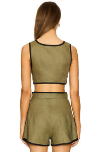 Matthew Bruch - Bound Cutout Crop Top