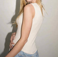 Lna - Deep U Ribbed Tank Top
