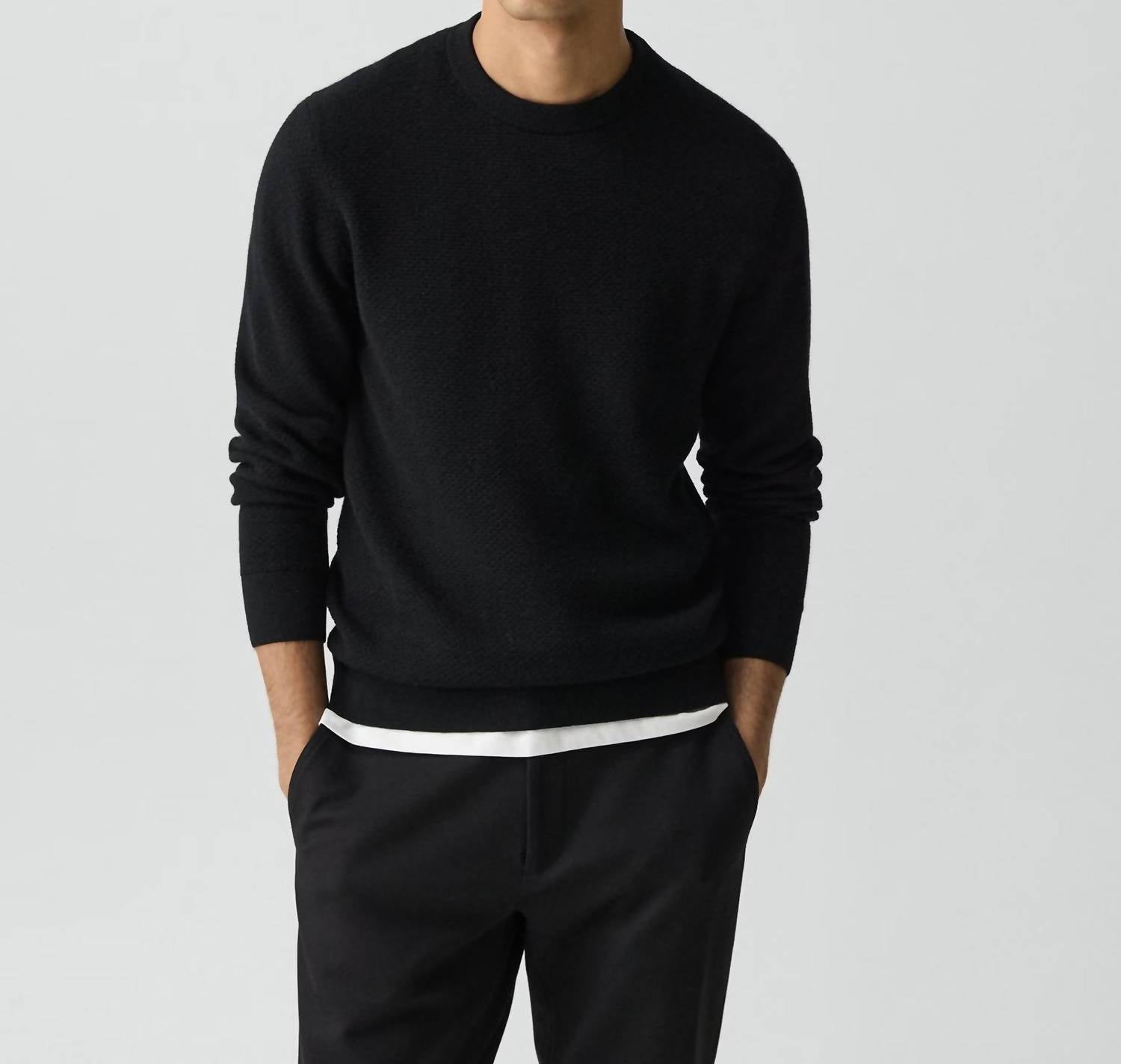 Theory Maden Crewneck Sweater in black - men's sweater