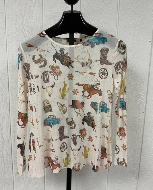 Origami - Women's Wild West Mesh Top