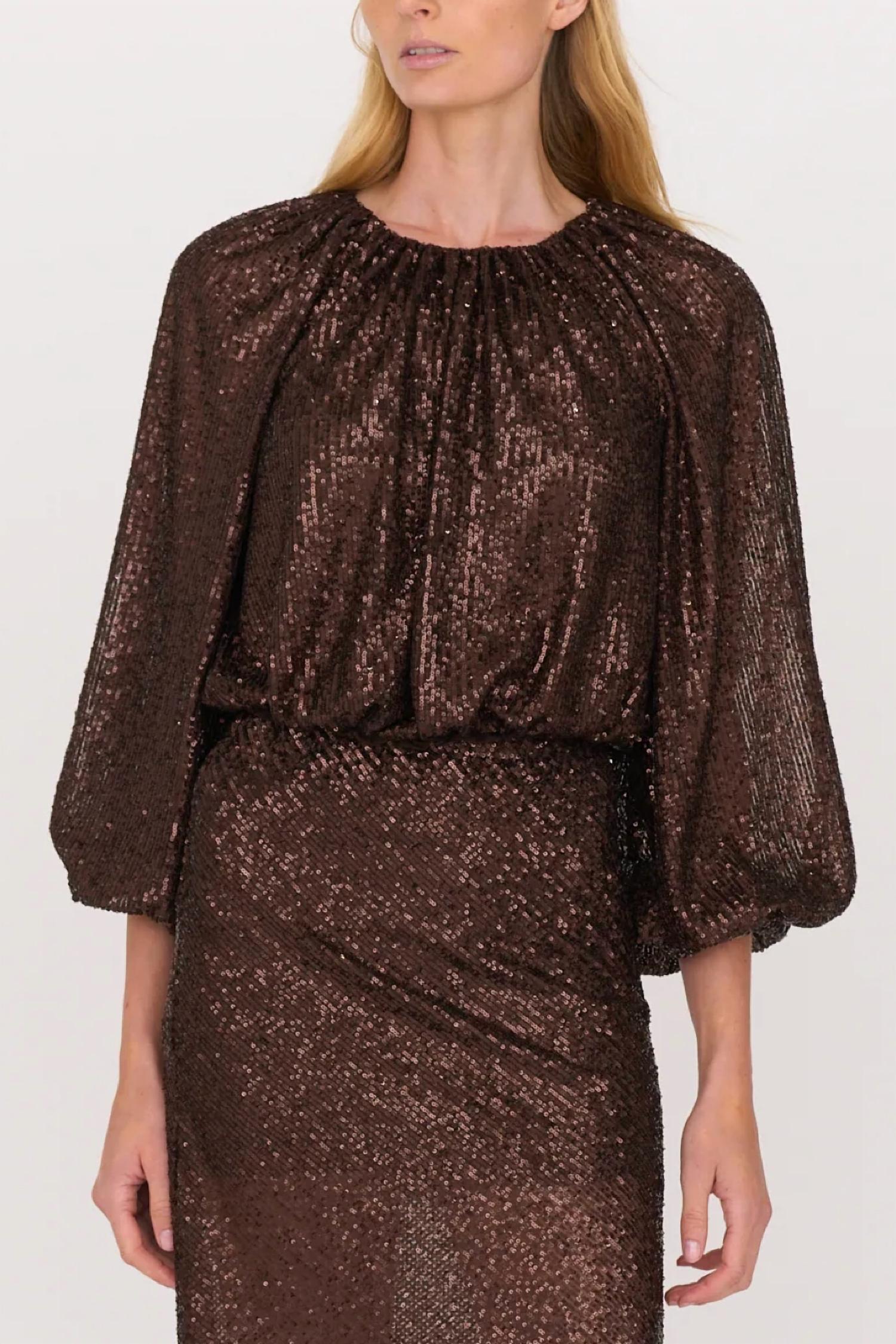 Secular - Ava 3/4 Sleeve Sequin Top