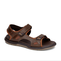 Ferrato Men's Leather Sandals in dark brown - men's sandal