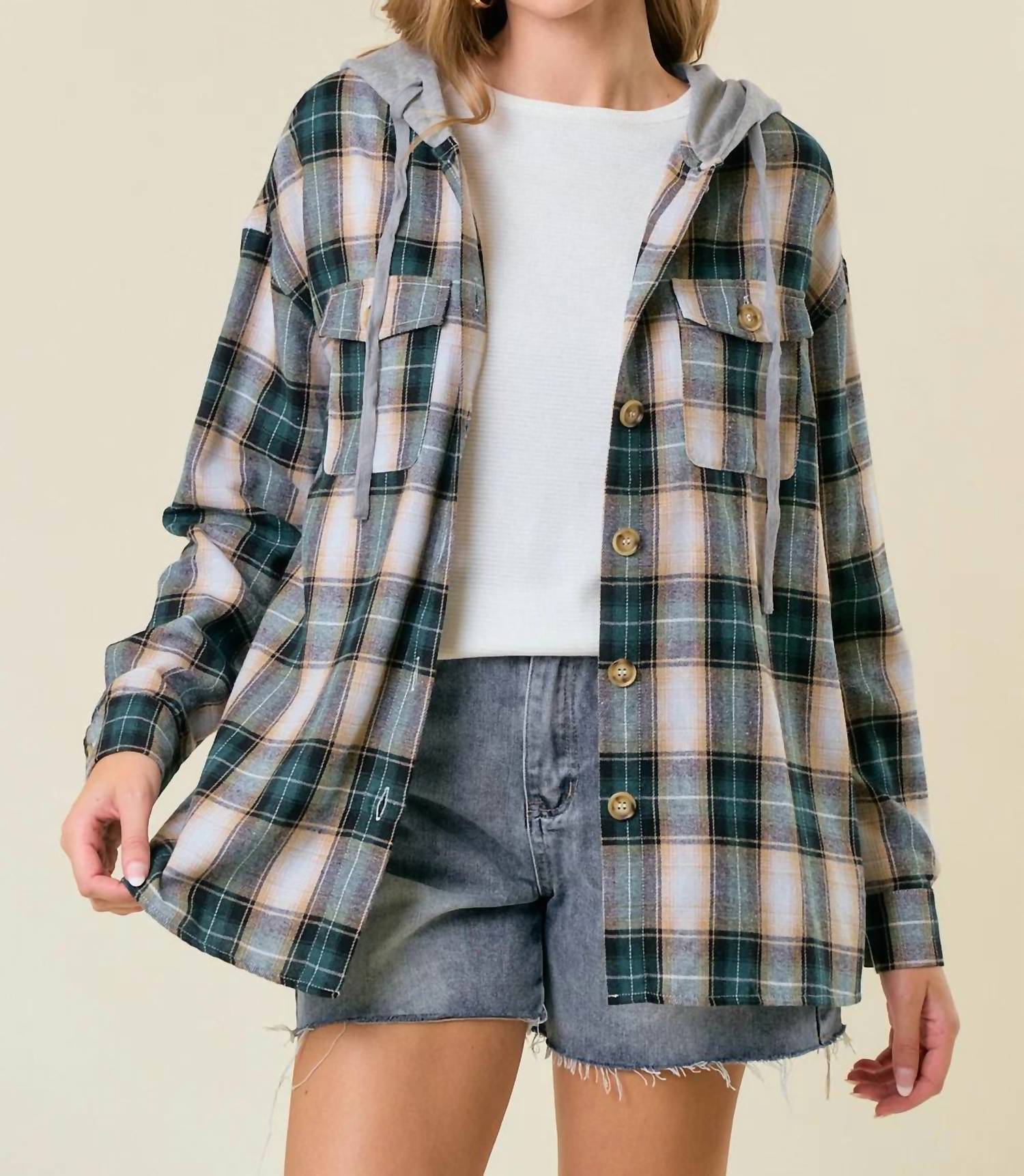 Doe And Rae - Women’s Hooded Shirt Jacket