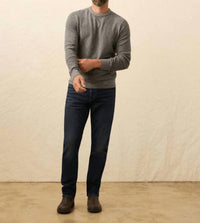 Faherty Jackson Crew Sweater in dark ash feeder 1 - men's long sleeve top