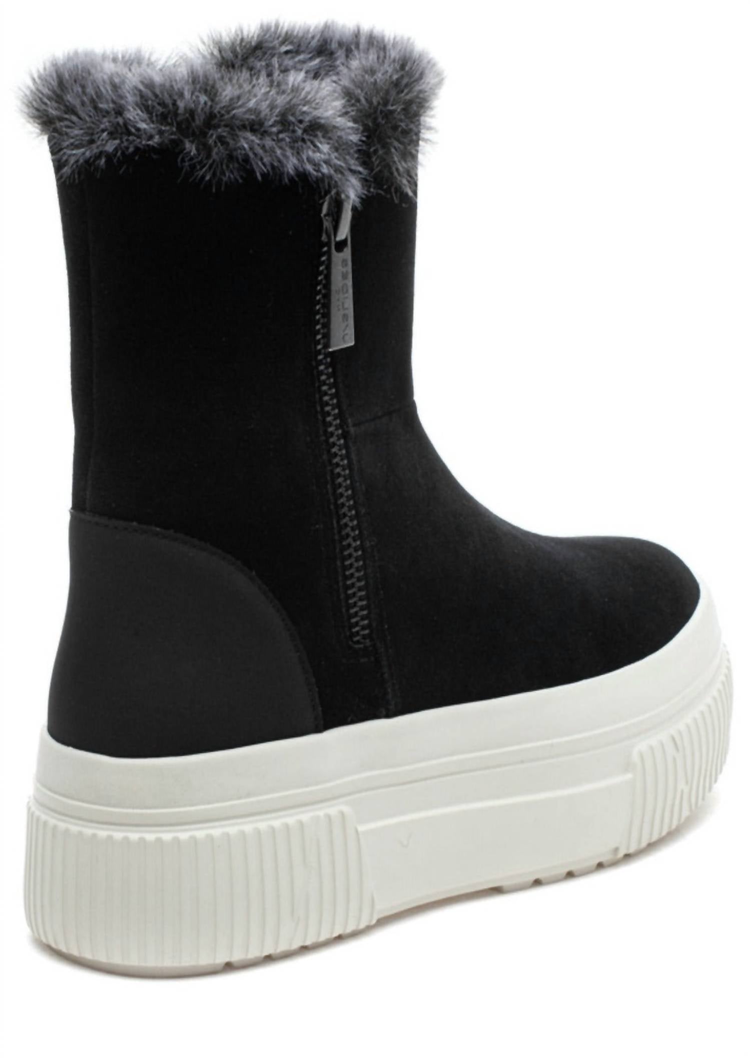 J/SLIDES Women's Wally Cold Weather Boots in black - women's shoe - detail view