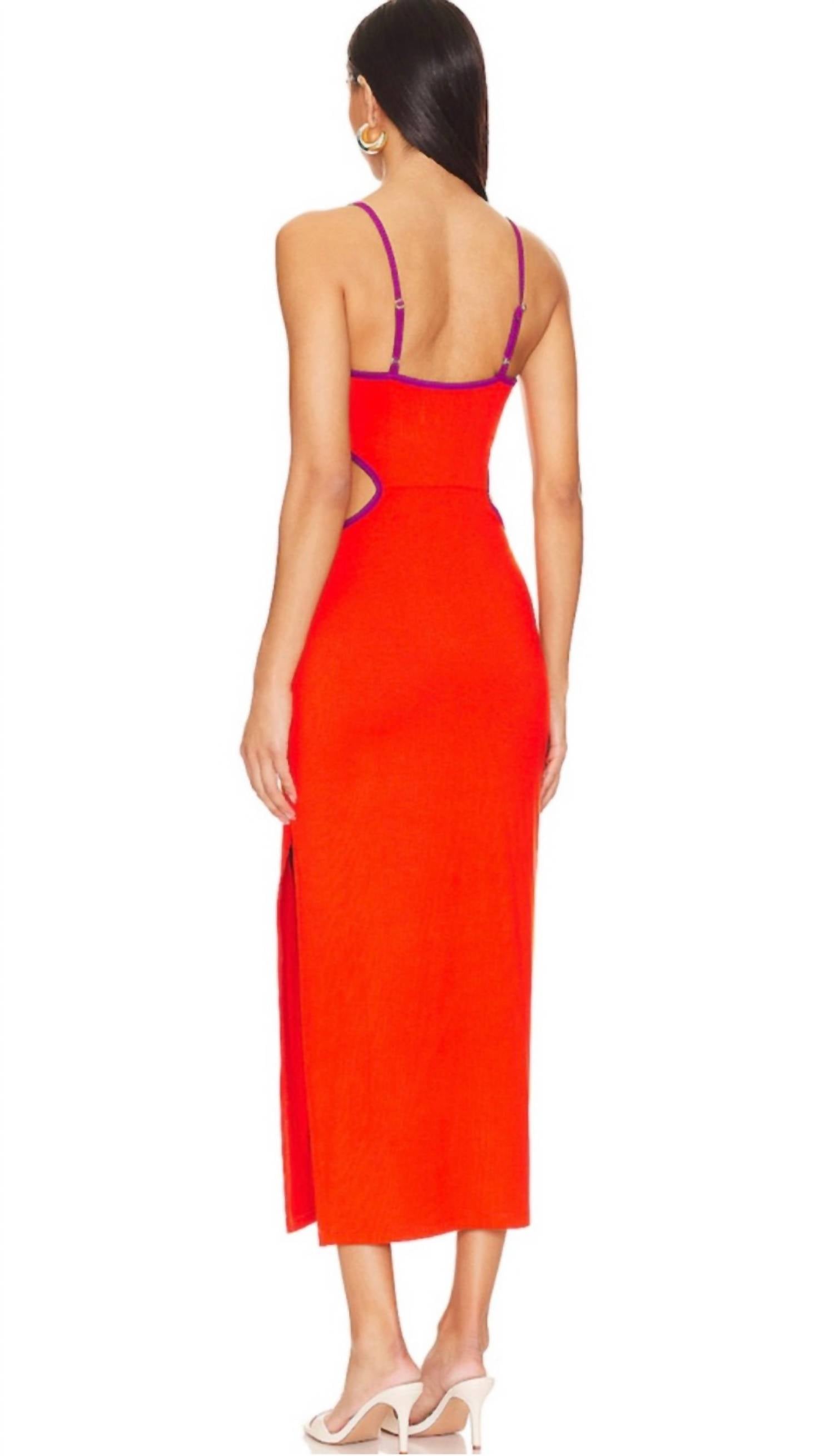 L*SPACE Women's Libra Dress in pimento - women's dress - detail view