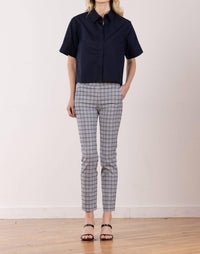 Avenue Montaigne Lulu Straight Cropped Pant in screen blue - women's pants