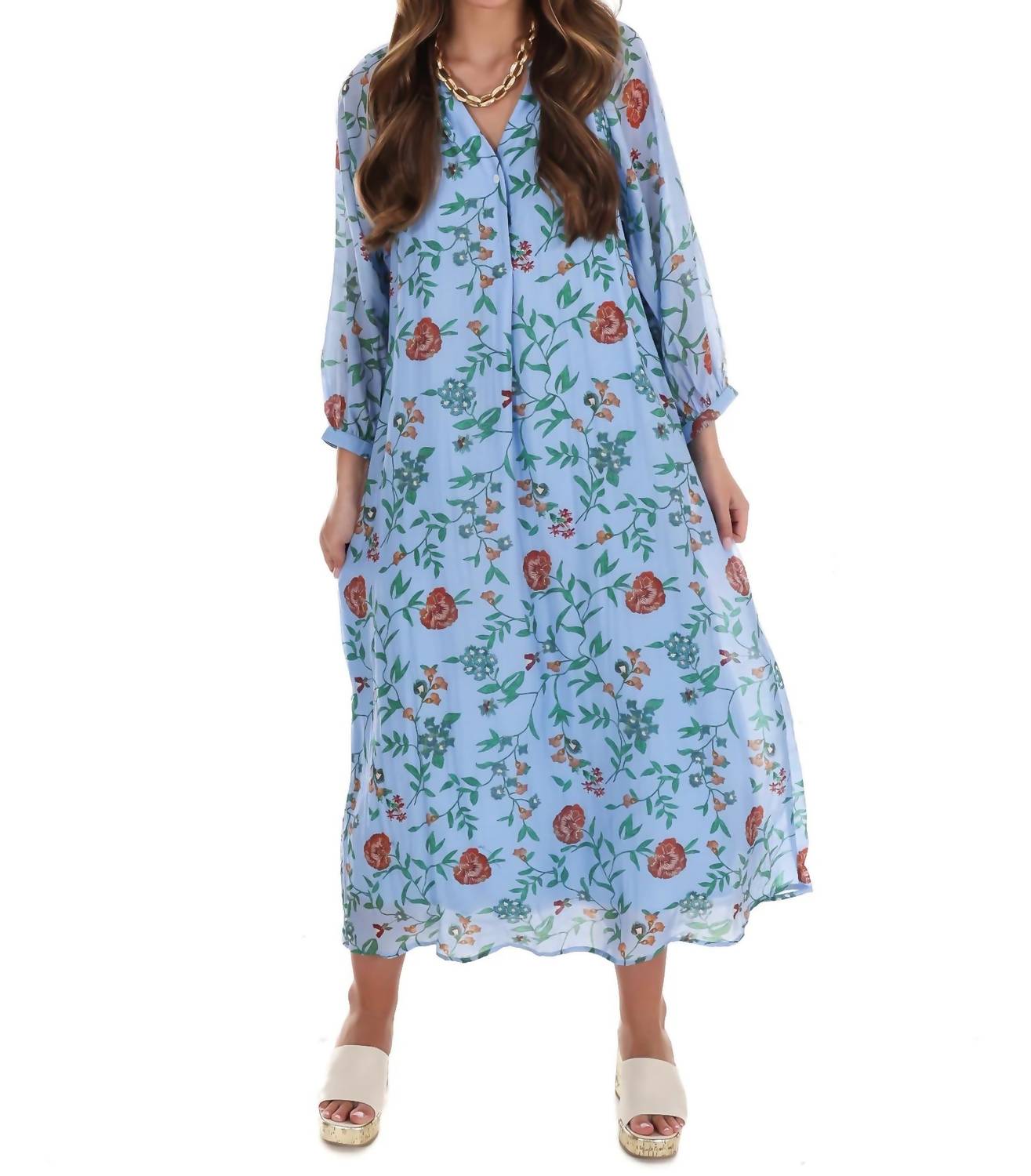 Entro - Handpicked Floral Midi Dress