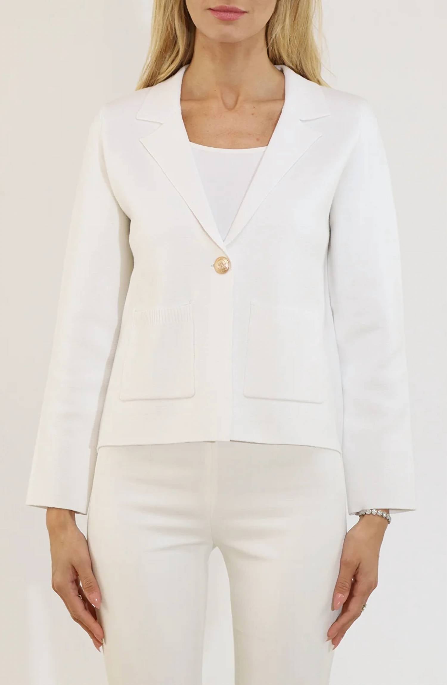 Metric Knits - One Button Patch Pocket Shorter Length Blazer