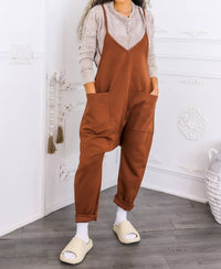 Surelymine - Harem Pocket Jumpsuit Relaxed Fit One-piece