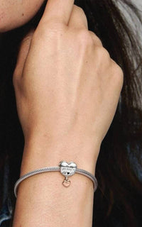Pandora - Rose Love You Mom Heart Charm